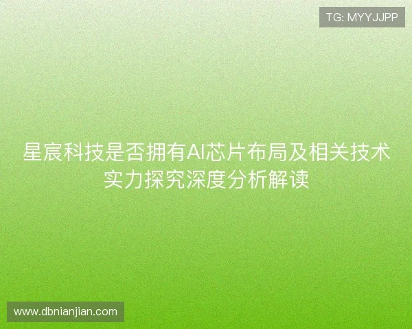 星宸科技是否拥有AI芯片布局及相关技术实力探究深度分析解读